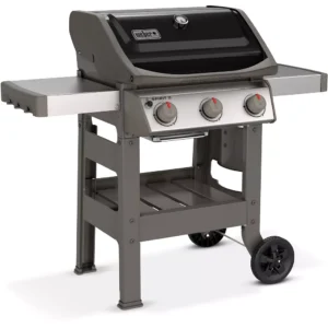 Barbecue gaz WEBER Spirit II E-310 noir grill e et plancha 3 bruleurs sur chariot, 60×44 cm