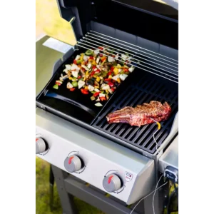 Barbecue gaz WEBER Spirit II E-310 noir grill e et plancha 3 bruleurs sur chariot, 60×44 cm