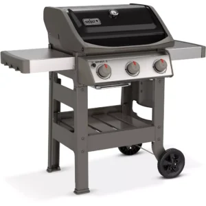 Barbecue gaz WEBER Spirit II E-310 noir grill e et plancha 3 bruleurs sur chariot, 60×44 cm