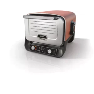 Four à pizza électrique NINJA Woodfire OO101EU orange inox, 1 pizza 30 cm, préchauffage 15 min, jusqu&rsquo;à 370°C