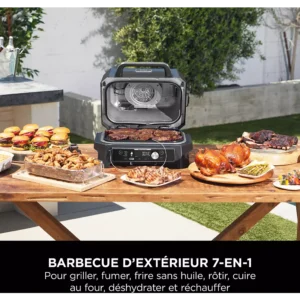 Barbecue électrique NINJA OG901EU Woodfire pro connect à poser, 44.5×26.5 cm