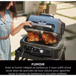 Barbecue électrique NINJA OG901EU Woodfire pro connect à poser, 44.5×26.5 cm