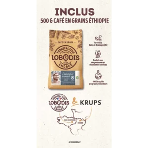 Expresso Broyeur KRUPS pack EA8168F2 + 500g café en grains