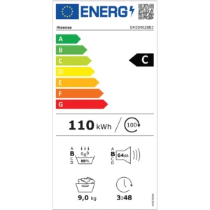 Sèche linge pompe à chaleur HISENSE DH3S902BB3 Reconditionné