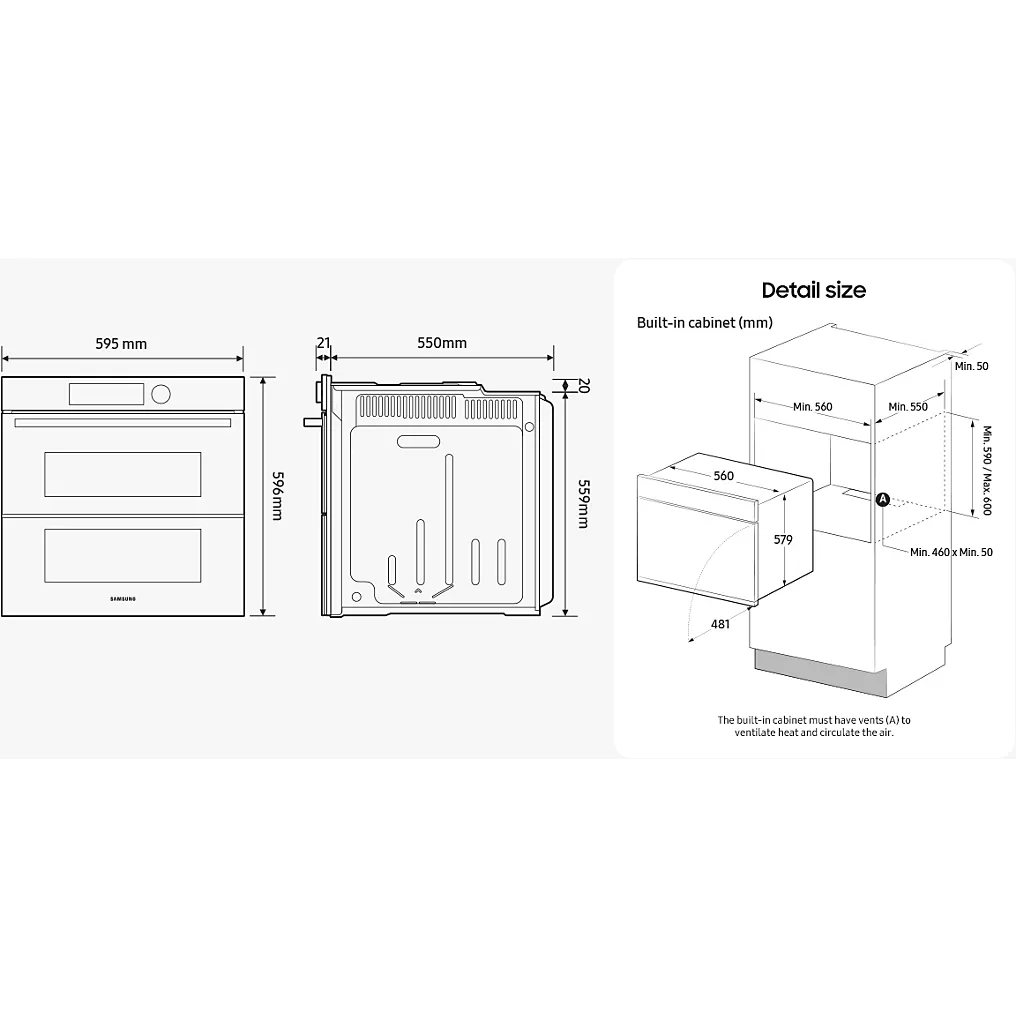 Four encastrable SAMSUNG NV7B45502AK DualCookFlex