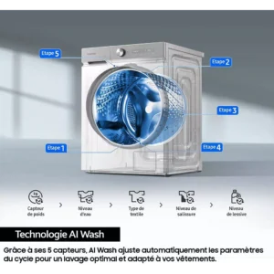 Lave linge hublot SAMSUNG WW11DB7B94GE Bespoke AI