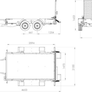 Remorque de chantier pour le transport d’une mini pelle – UNITRAILER STARK 3 260