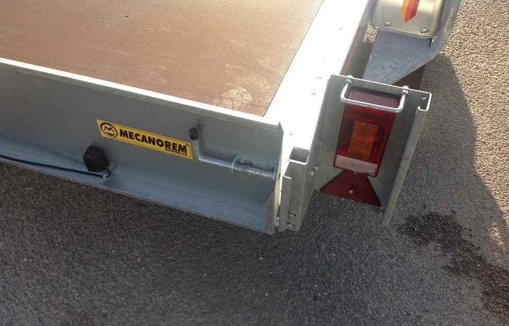 Remorque plateau MECANOREM – RPMS 455 F – PTAC : 750 Kg – 1 essieu freiné – 250 x 150 cm