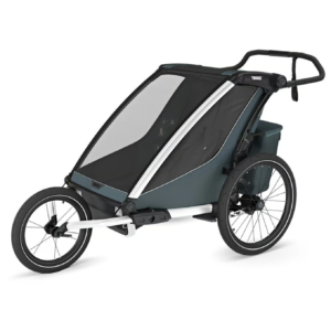Remorque velo thule pour 2 Enfants – Chariot Cross 2 Double – dark slate