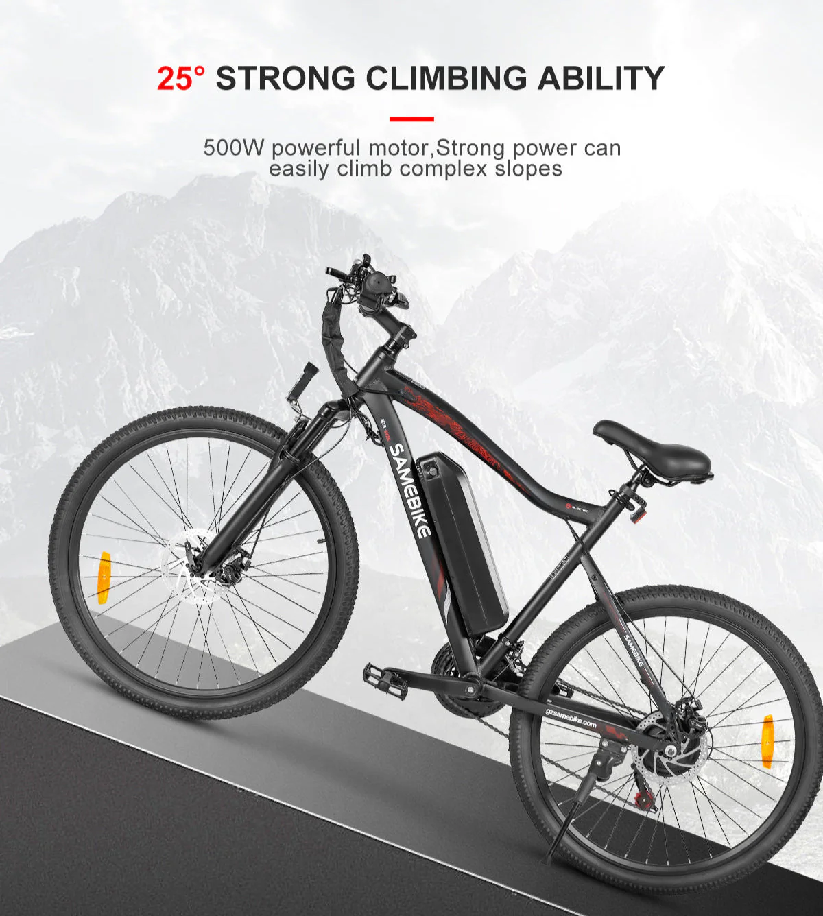 VTT électrique SAMEBIKE SY26-II 500W Moteur