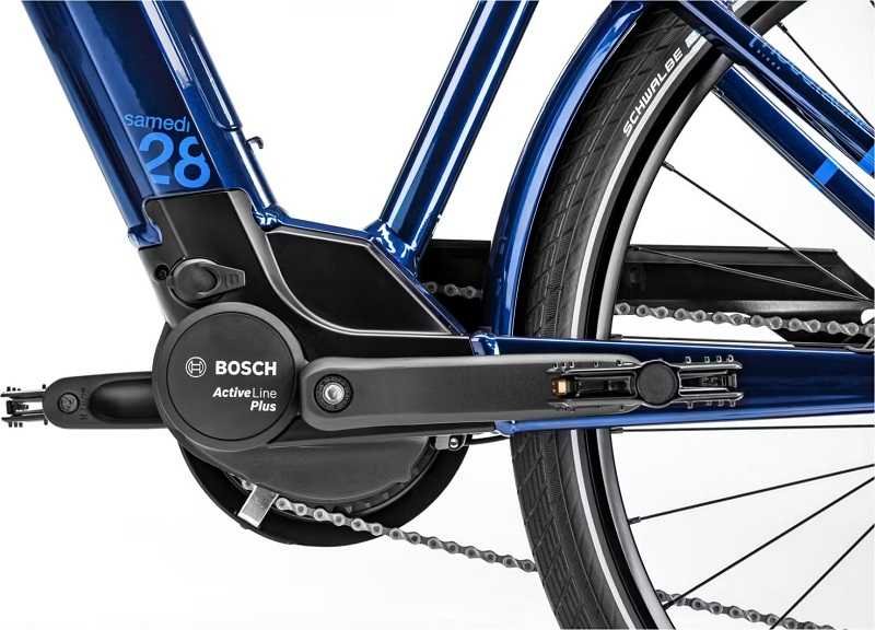 Velo Moustache Samedi 28.2 Shimano Altus 9V 500 Wh 700mm Bleu Nuit 2023
