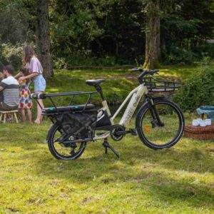Vélo cargo électrique 2 enfants​ O2feel Equo Adventure 5.1 540 Wh Pack Family