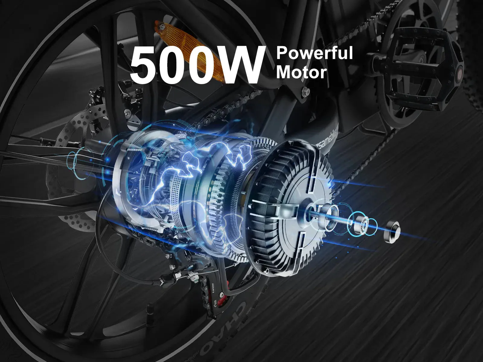 Vélo électrique Pliant SAMEBIKE C05 Pro 500W Moteur