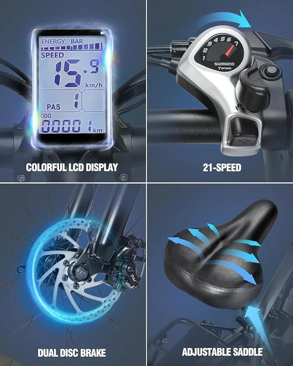Vélo électrique Ridstar E26 Pro à double moteur 2000 W 48 V 23 Ah