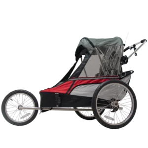 Remorque vélo 2 places 60 kg ​Wike – Premium Double – Poussette et Kit de Jogging inclus – marine/marron