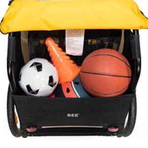 Remorque vélo voyage Burley – Bee Double pour 1-2 Enfants – jaune/noir