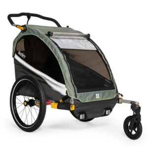 Remorque velo pour bebe​ Burley pour 1-2 Enfants – sage green/charcoal