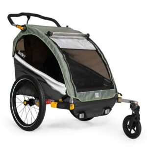 Remorque velo pour bebe​ Burley pour 1-2 Enfants – sage green/charcoal