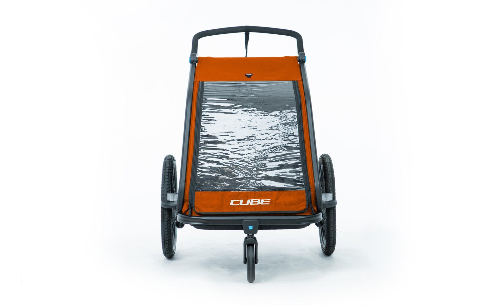 Remorque velo enfant CUBE Double CMPT Kinder – X Actionteam – grey´n´orange