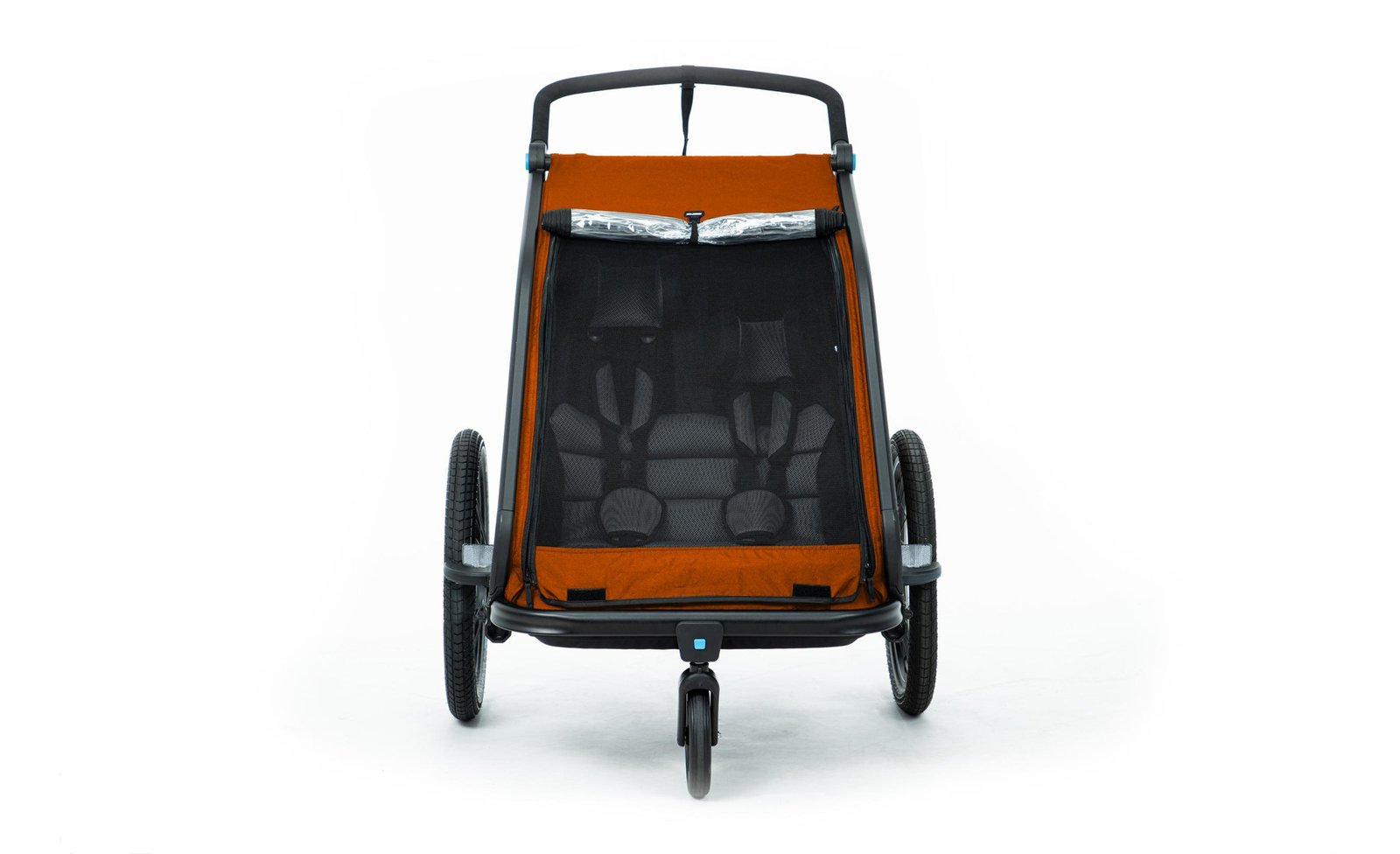 Remorque velo enfant CUBE Double CMPT Kinder – X Actionteam – grey´n´orange