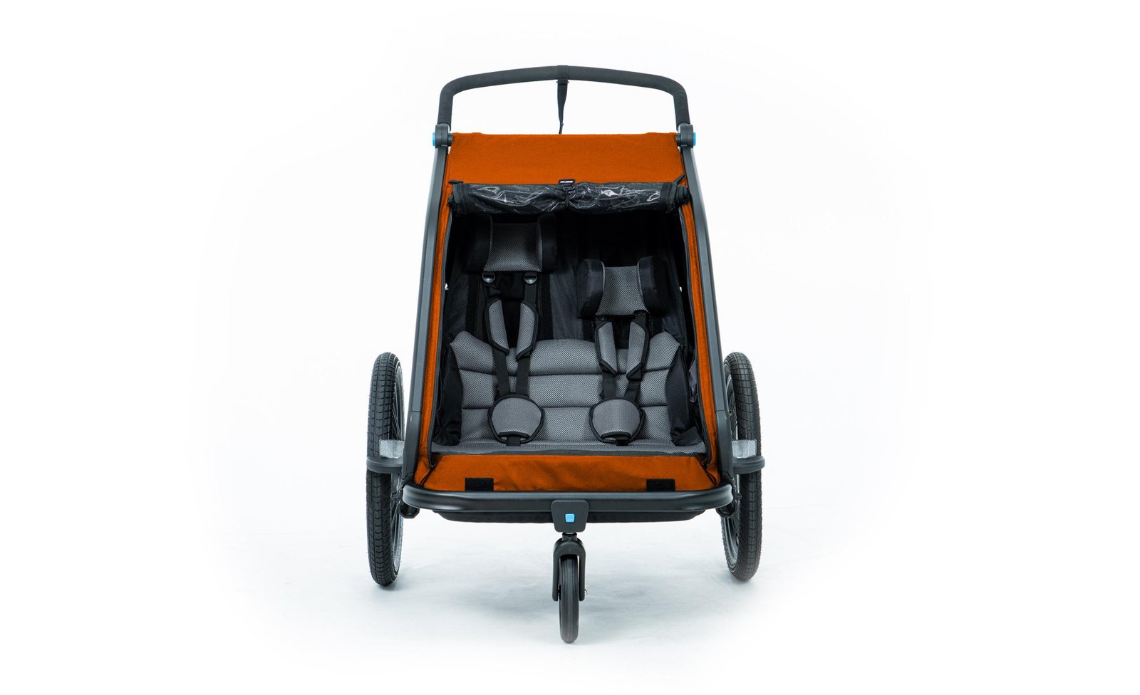 Remorque velo enfant CUBE Double CMPT Kinder – X Actionteam – grey´n´orange