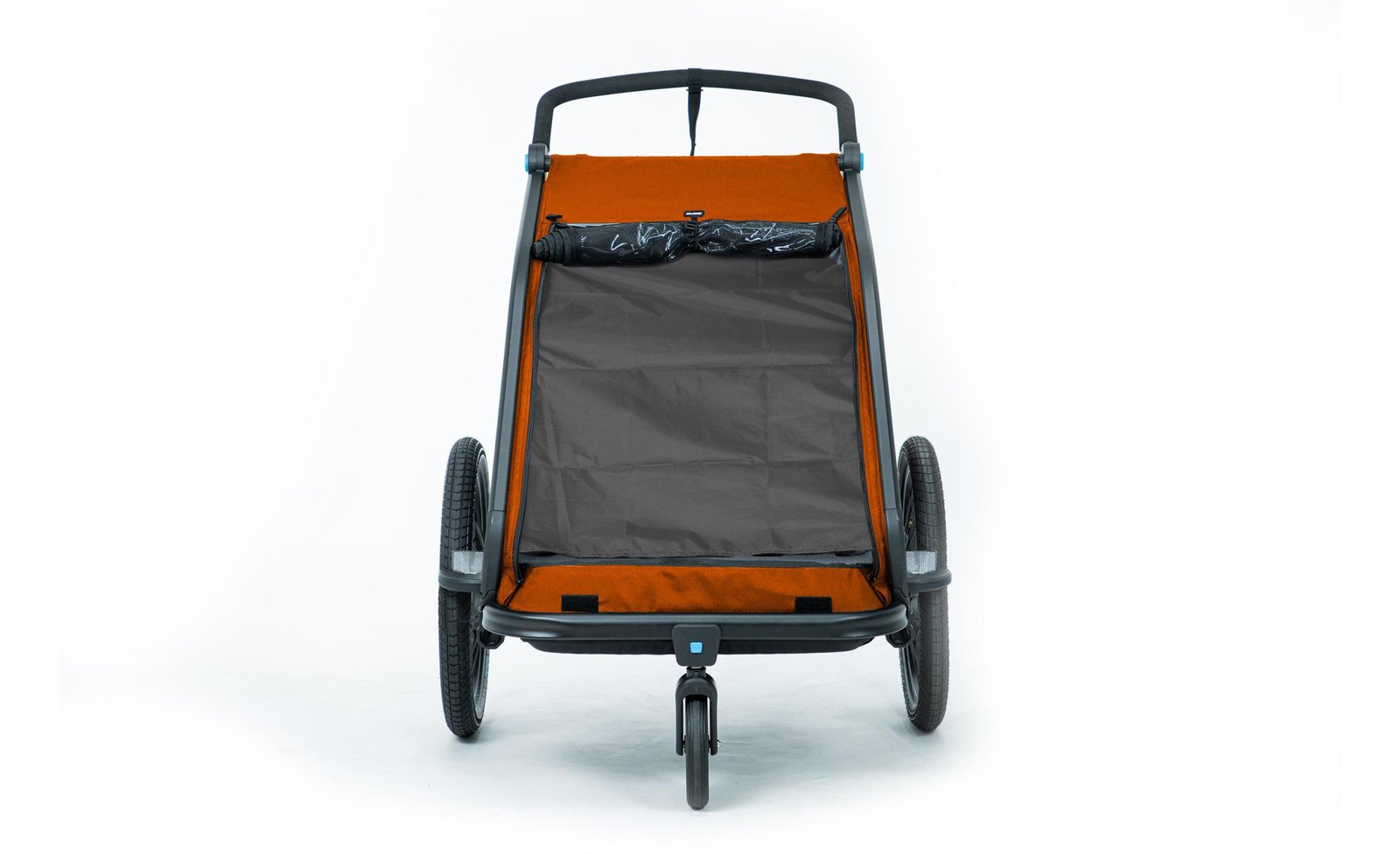 Remorque velo enfant CUBE Double CMPT Kinder – X Actionteam – grey´n´orange