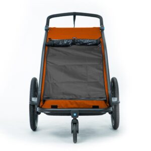 Remorque Vélo Enfants CUBE Double CMPT Kinder X Actionteam – grey´n´orange