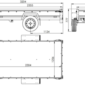 Remorque routière Garden Trailer 230 KIPP avec bâche haute, arceau et roue jockey 230×125