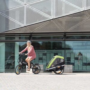 Remorque enfant velo Hamax pour 2 Enfants – Avenida – vert olive
