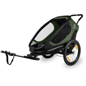 Remorque à vélo pas cher ​Hamax Outback One 1 Enfant – vert / noir