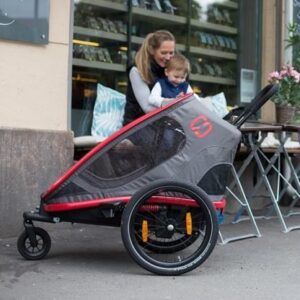 Remorque à vélo pas cher ​Hamax Outback One 1 Enfant – vert / noir