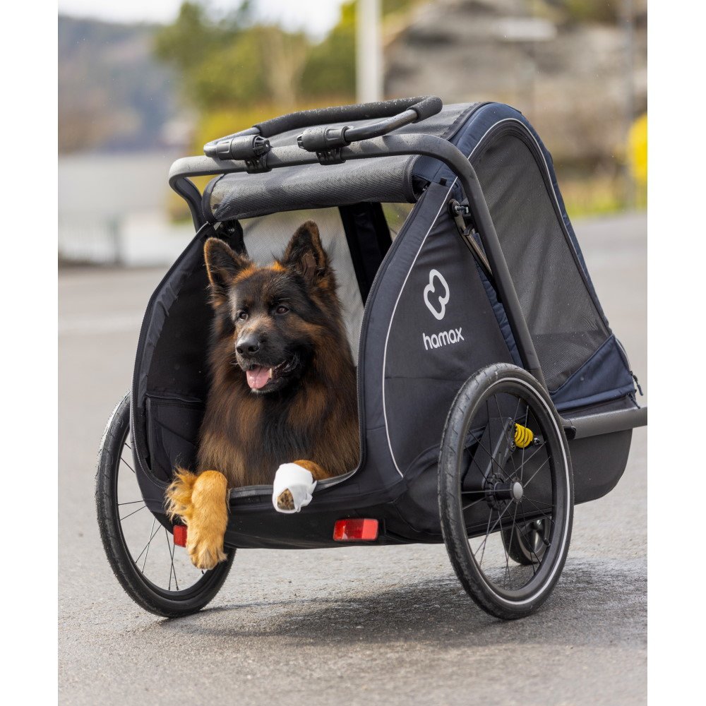 Remorque chien vélo Hamax – Pluto Large – bleu marine/noir