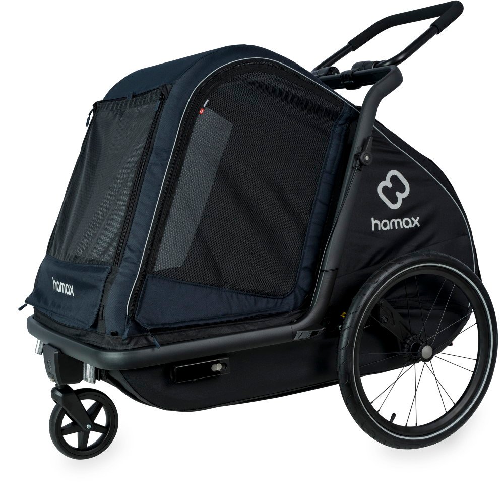 Remorque chien vélo Hamax – Pluto Large – bleu marine/noir